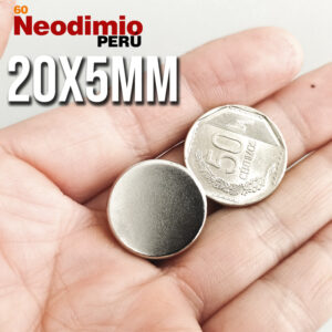 iman de neodimio 20x5mm peru