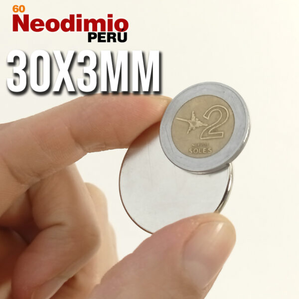 iman de neodimio 30x3mm peru