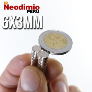 Iman de neodimio 6x3mm peru