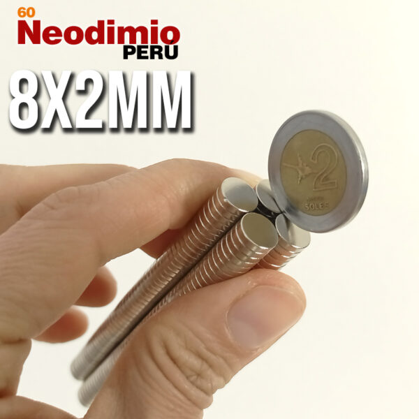 iman de neodimio 8x2mm peru